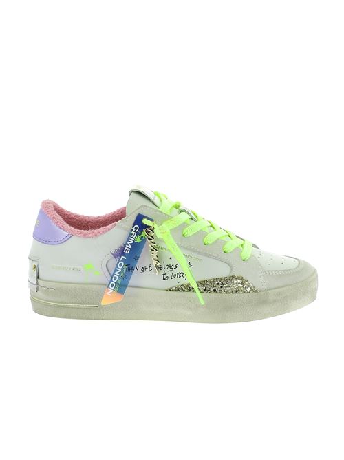 Sk8 Deluxe sneakers da donna in pelle bianca CRIME LONDON | 2010110